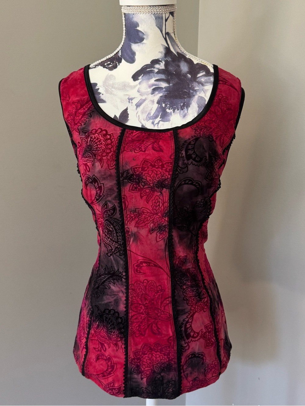 Y2K Sami & Jo Foral Paisley Corset Style Tank